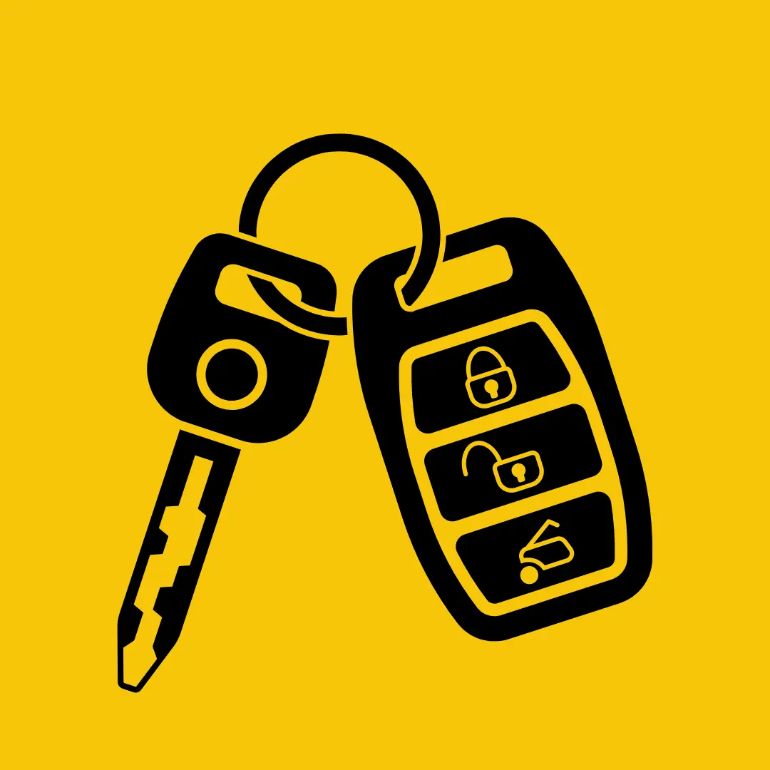 Animated Car Key With Yellow Background